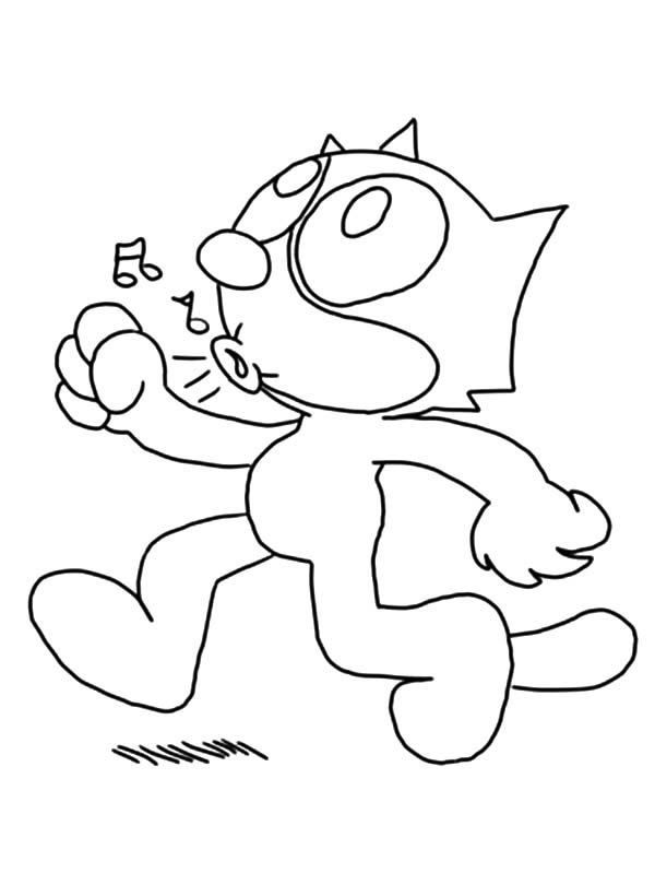 Félix le chat en pleine aventure sur un fond dynamique