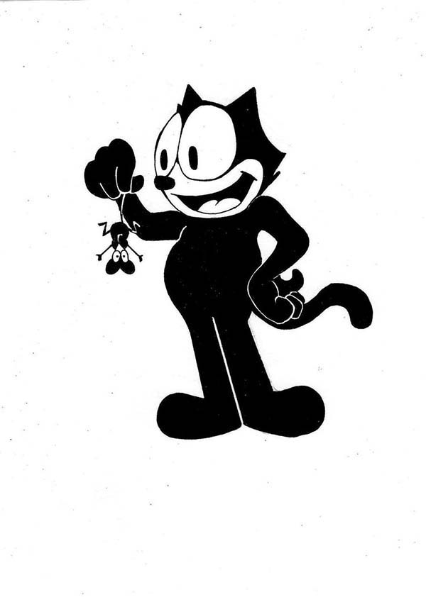Félix le Chat en pleine aventure dans un décor urbain