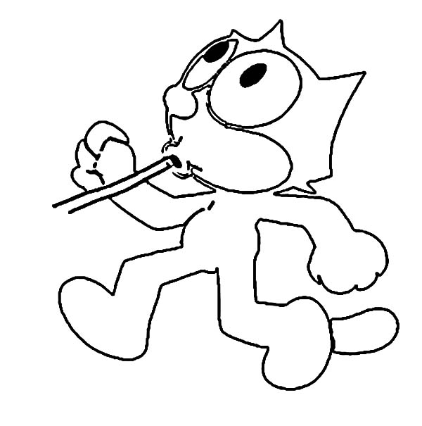 Félix le chat en pleine aventure dans un décor de vie quotidienne