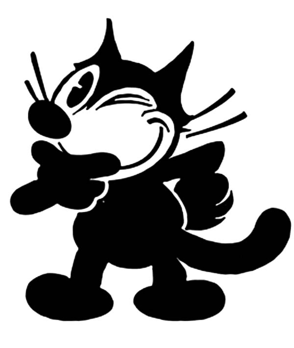 Félix le Chat en pleine aventure dans un décor ludique
