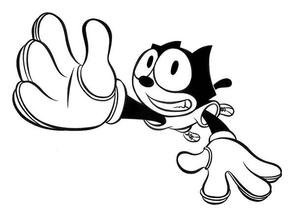 Félix le Chat en pleine aventure dans un décor ludique