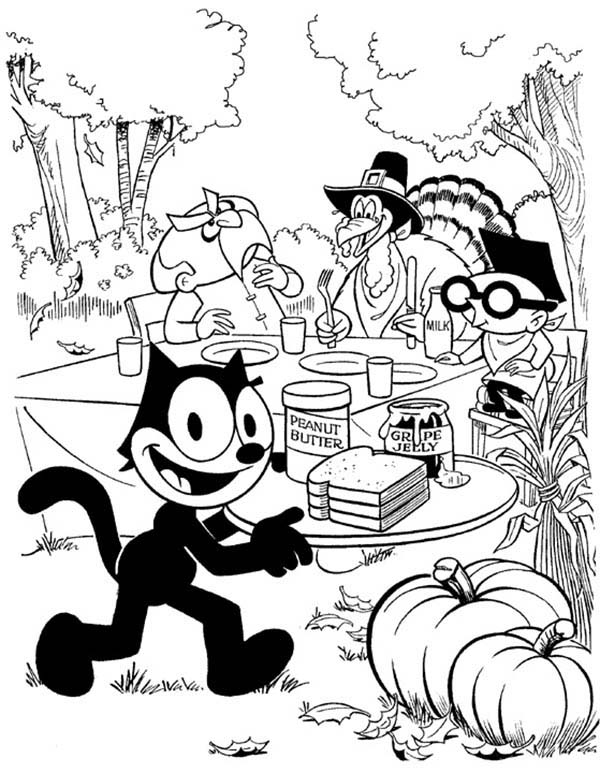 Félix le chat en pleine aventure dans un décor animé