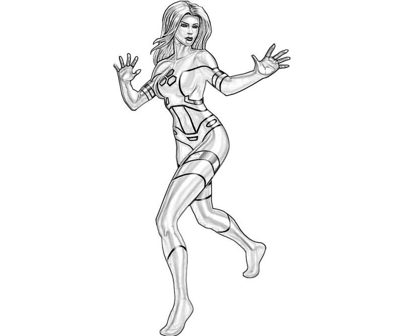 Coloriage d'une femme invisible en pleine action