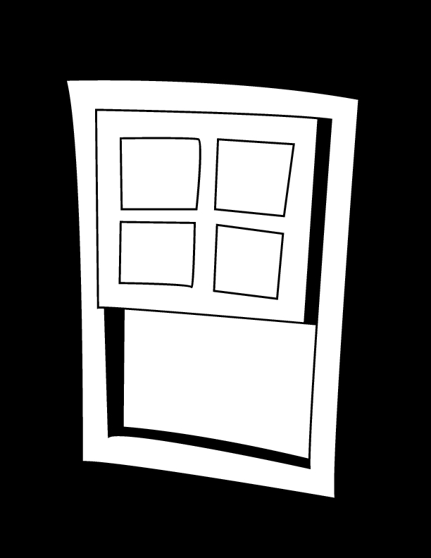 Coloriage d'une fenêtre avec des motifs floraux et des éléments décoratifs