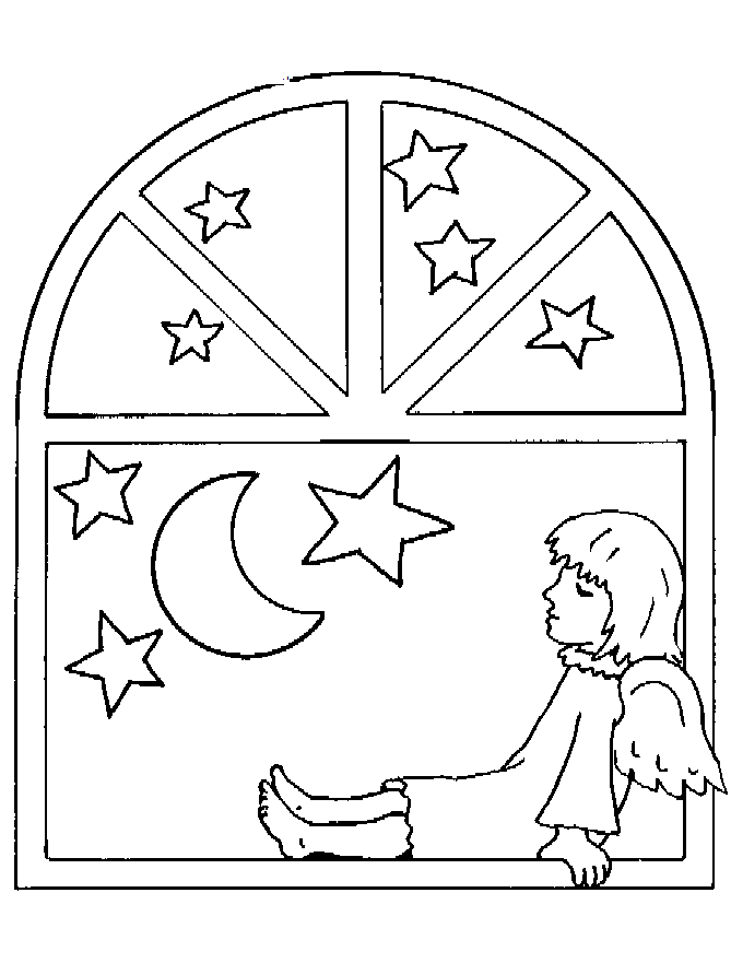 Coloriage d'une fenêtre ouverte avec vue sur un paysage