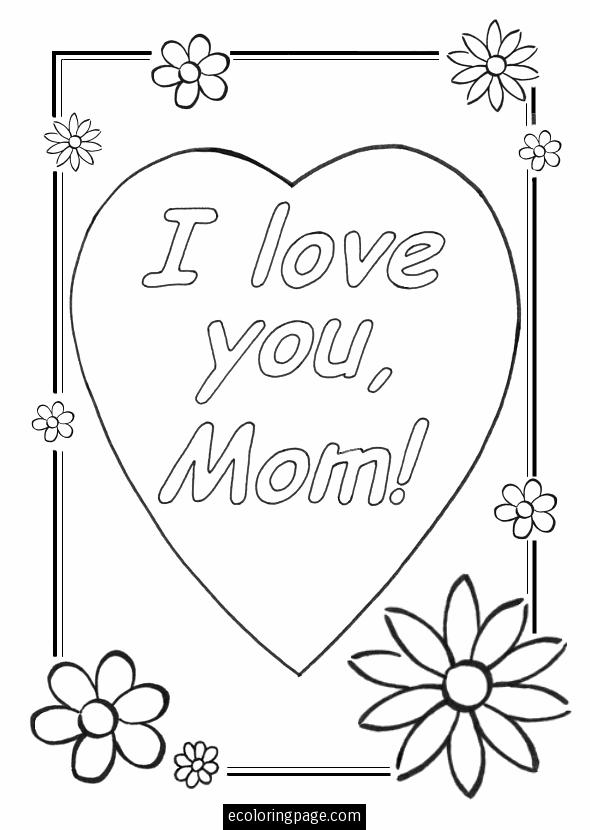 Coloriage fête des mères avec un bouquet de fleurs et un message