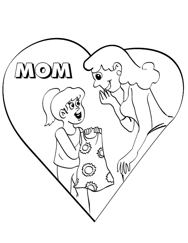 Coloriage fête des mères avec des fleurs et un message tendre