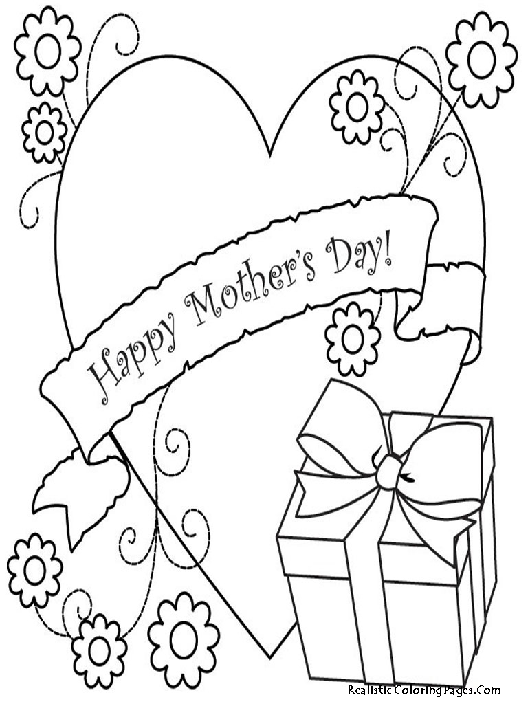 Coloriage de fête des mères avec un bouquet de fleurs et un message tendre
