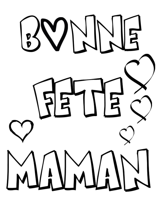 Coloriage d'une scène de fête des mères avec un bouquet de fleurs