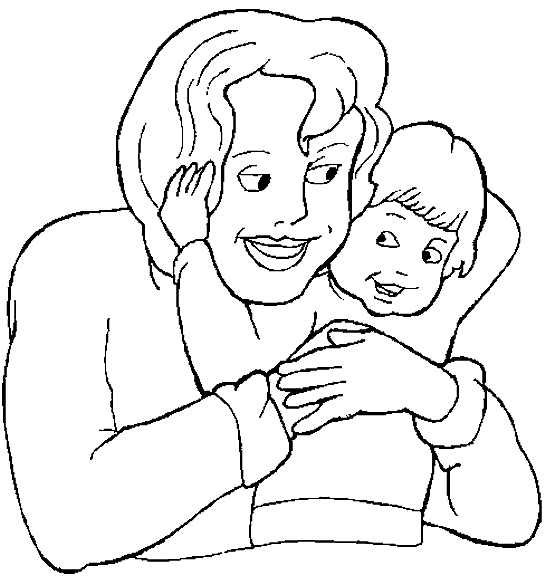 Coloriage fête des mères avec un bouquet de fleurs et des cœurs