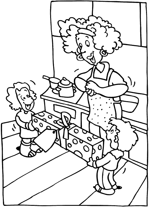 Coloriage fête des mères avec un bouquet de fleurs et un cœur