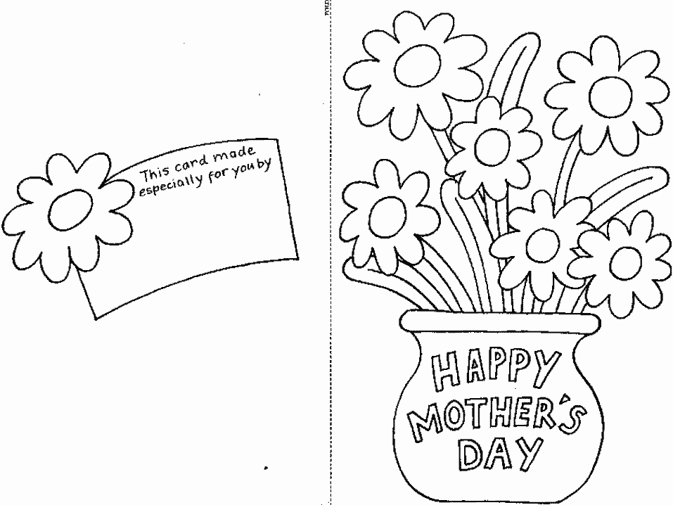 Coloriage d'une fête des mères avec des enfants et des fleurs