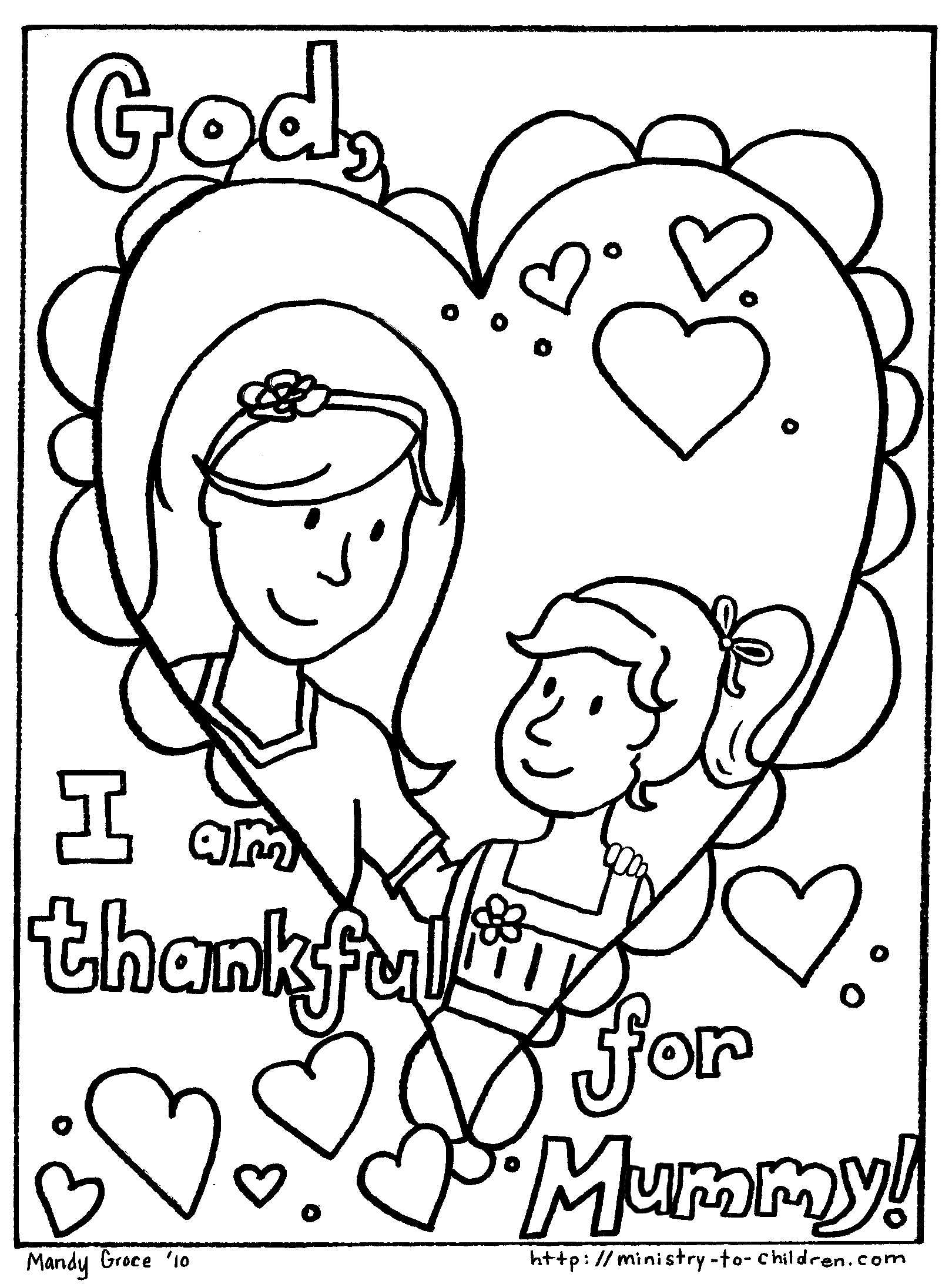 Un coloriage de fête des mères avec un bouquet de fleurs et un cœur