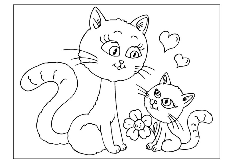 Coloriage représentant une fête des mères avec des fleurs et un message affectueux