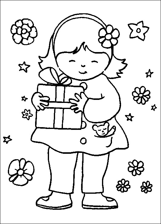 Coloriage de la fête des mères avec un bouquet de fleurs et un message affectueux
