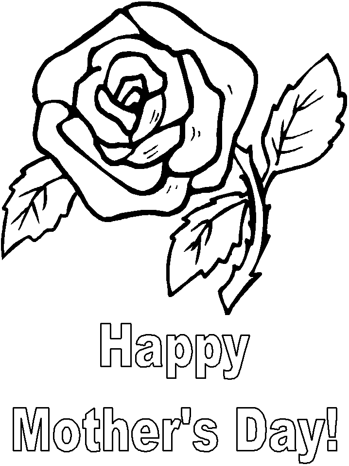 Coloriage fête des mères avec des fleurs et des cœurs