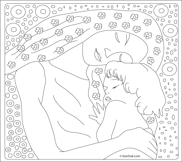 Coloriage de la fête des mères avec un bouquet de fleurs et un cœur
