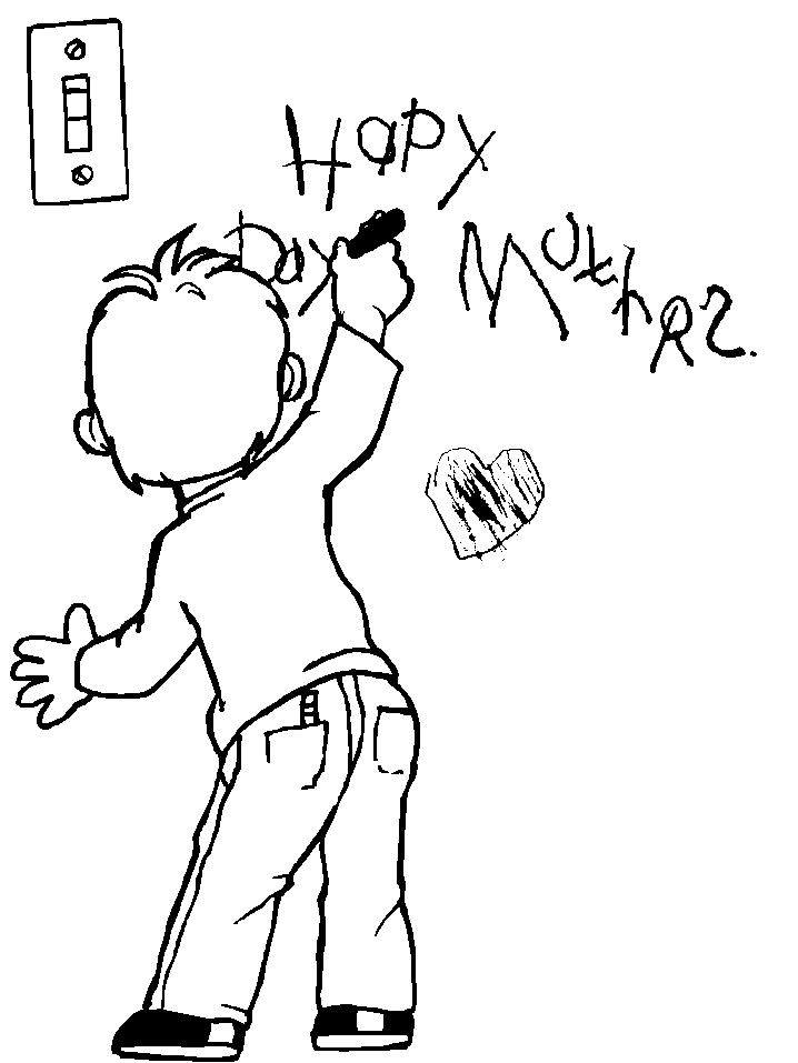 Coloriage fête des mères avec un bouquet de fleurs et un message chaleureux