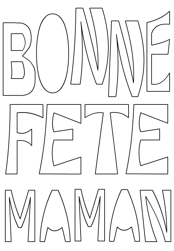 Coloriage fête des mères avec un bouquet de fleurs et un message d'amour