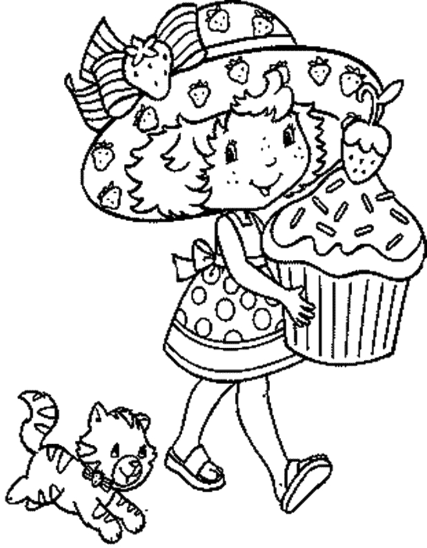 Coloriage d'une fillette jouant dans un jardin fleuri