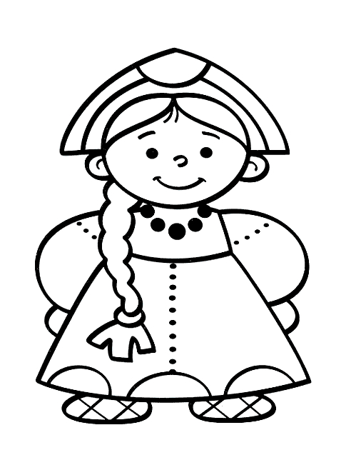 Coloriage d'une fillette joyeuse jouant sous un arbre