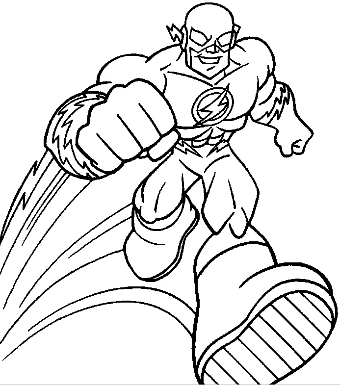 Flash en pleine action avec des éclairs autour de lui