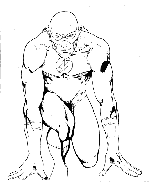Coloriage d'un super-héros en pleine action dans la ville