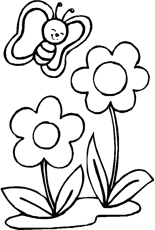Coloriage de fleurs variées dans un jardin