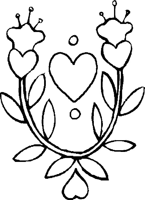 Coloriage de fleurs variées entourées de feuillage