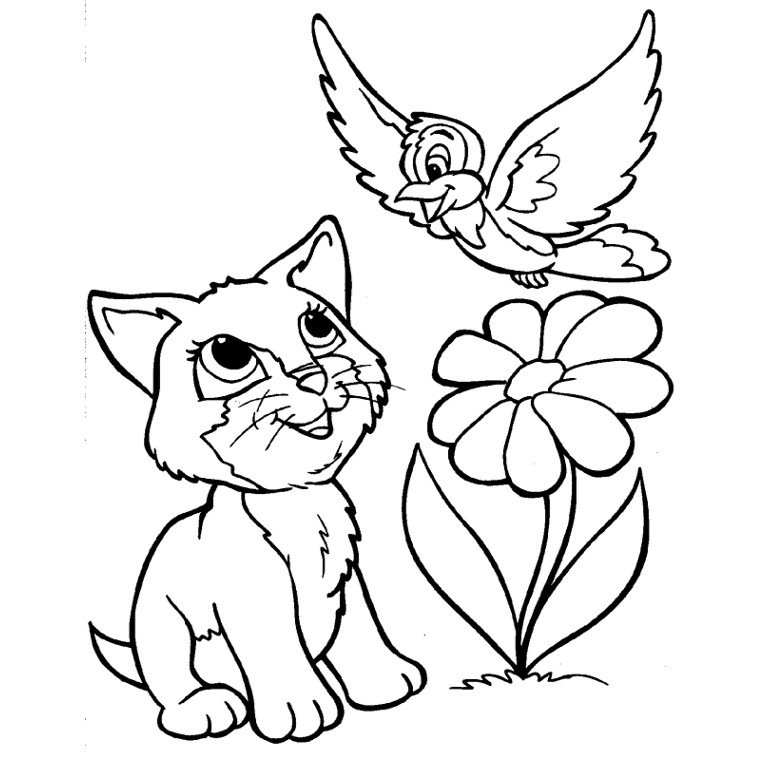Coloriage de fleurs variées entourées de feuillage