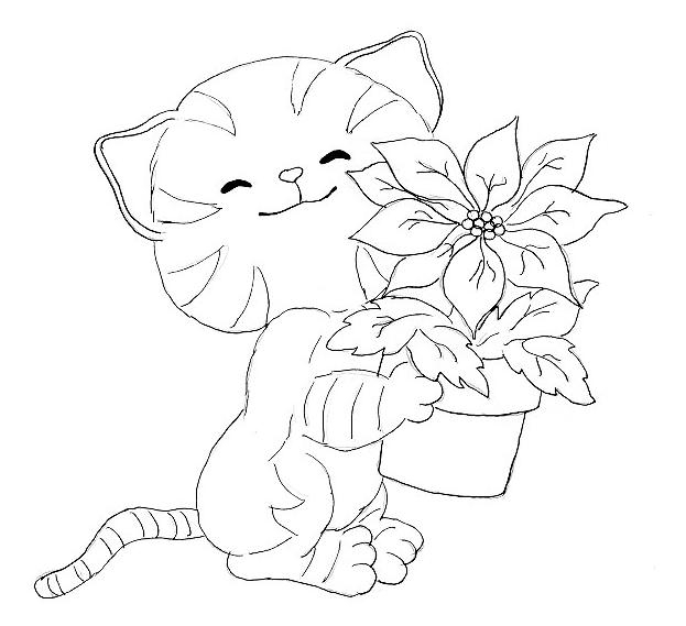 Coloriage de fleurs variées avec feuillage luxuriant