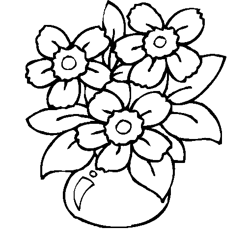 Coloriage de fleurs variées sur un fond simple