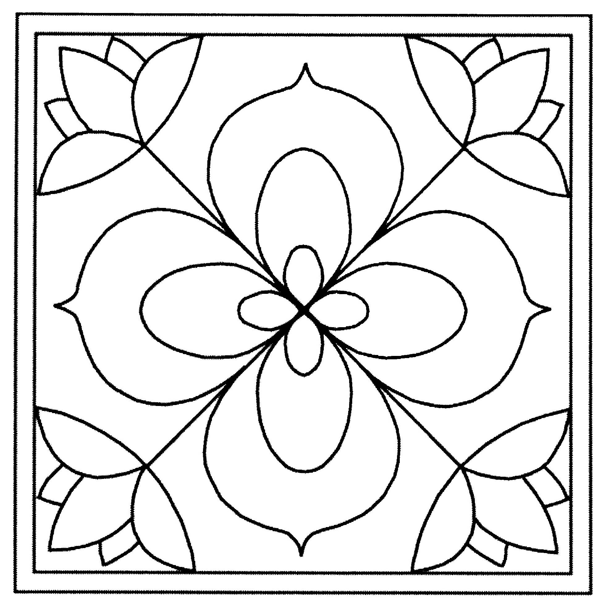 Coloriage de fleurs variées entourées de feuillage