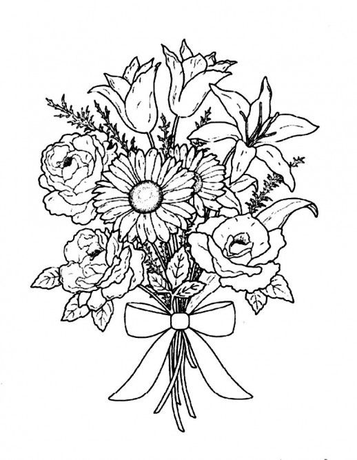 Coloriage de fleurs délicates sur fond nuancé