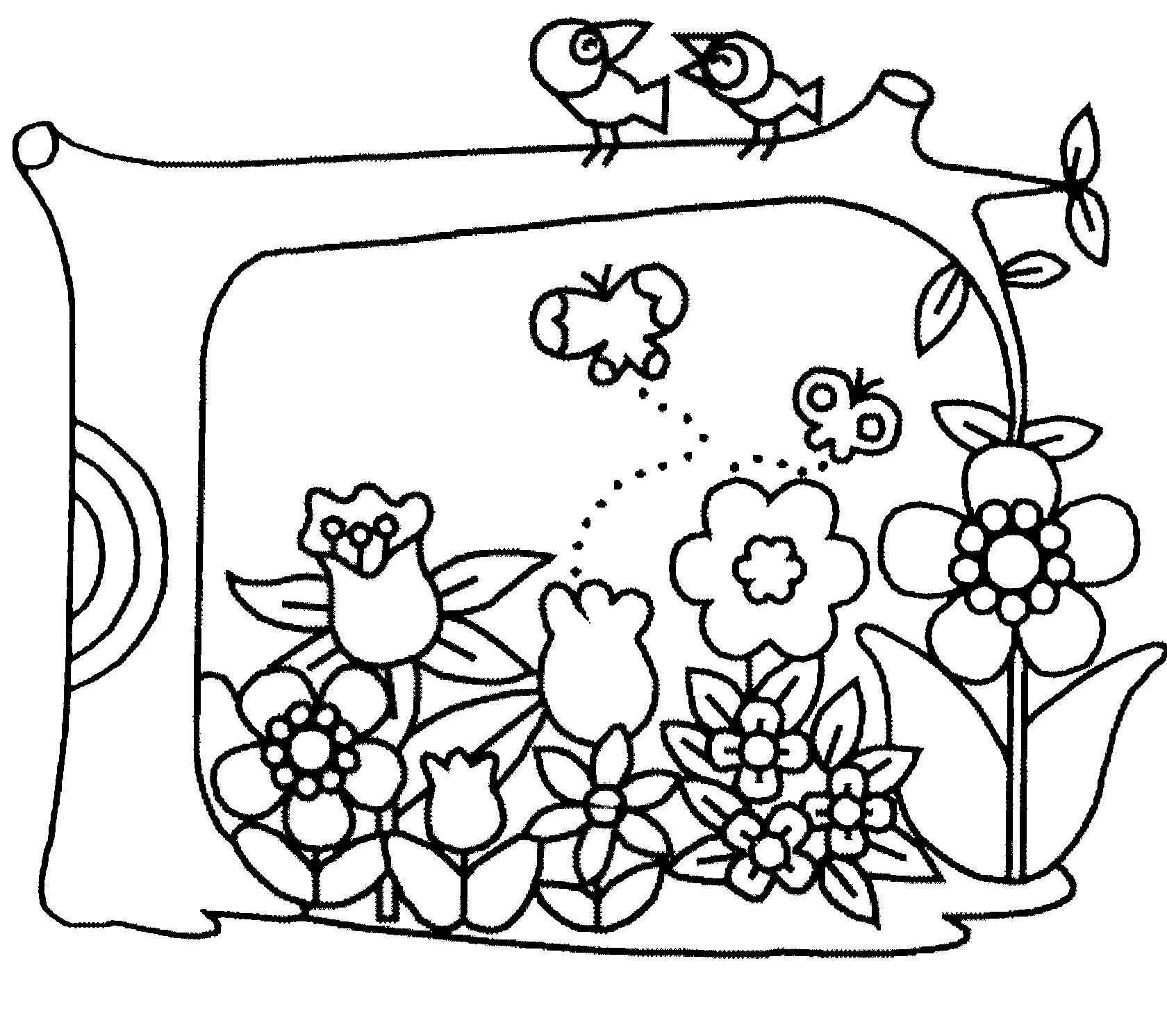 Coloriage de fleurs variées avec tige et feuillage