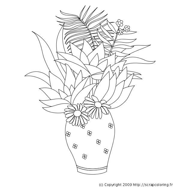 Coloriage de fleurs variées dans un jardin luxuriant