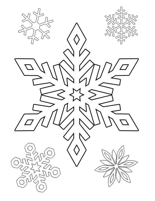 Coloriage d'un flocon de neige stylisé sur fond blanc