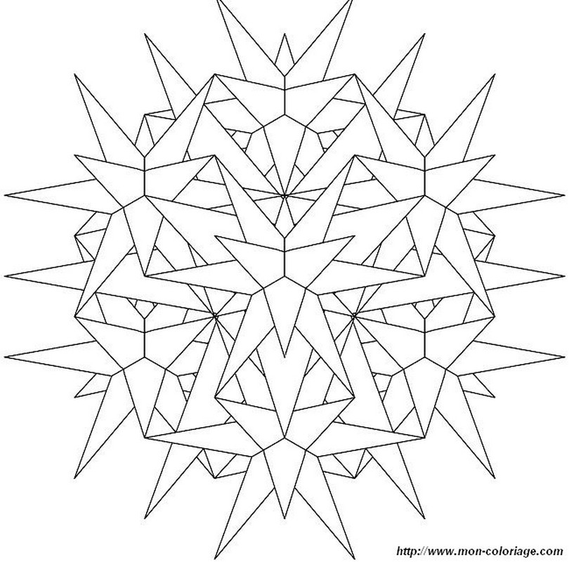 Flocon de neige à colorier sur fond blanc