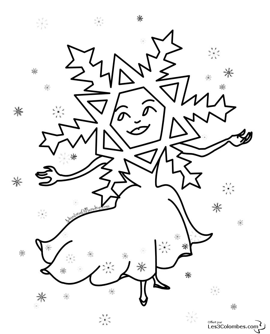 Coloriage de flocon de neige en détail