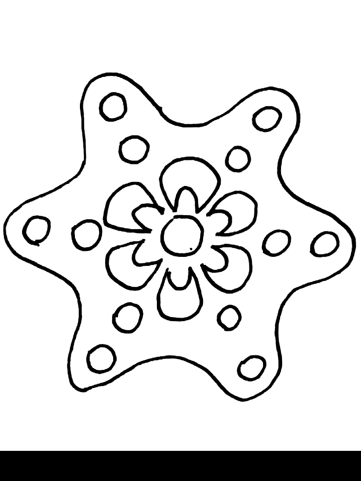 Flocon de neige à colorier sur fond blanc