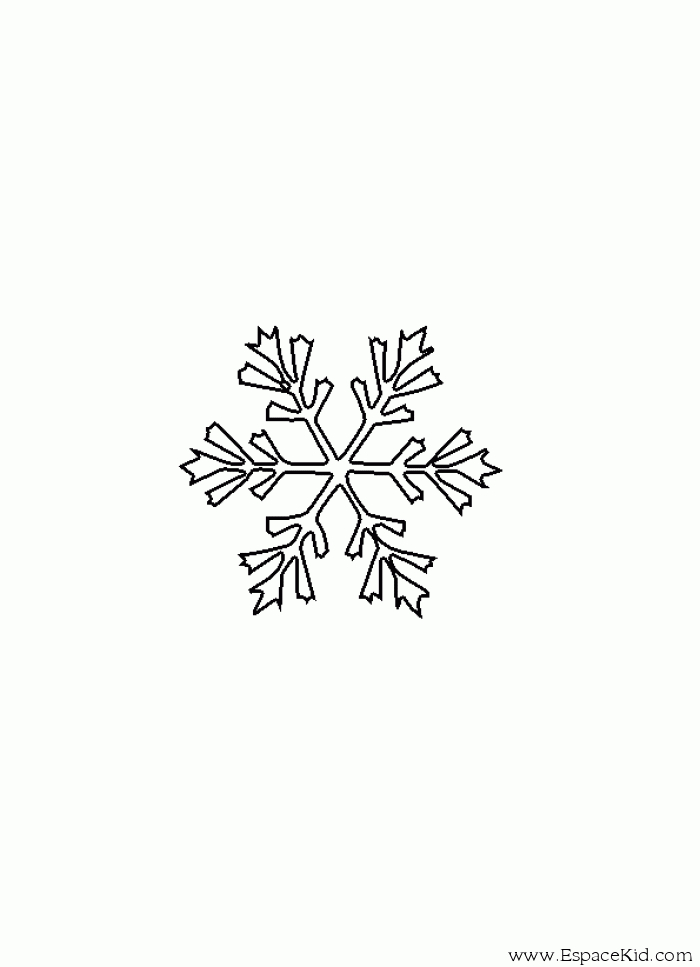 Coloriage d'un flocon de neige stylisé sur fond blanc