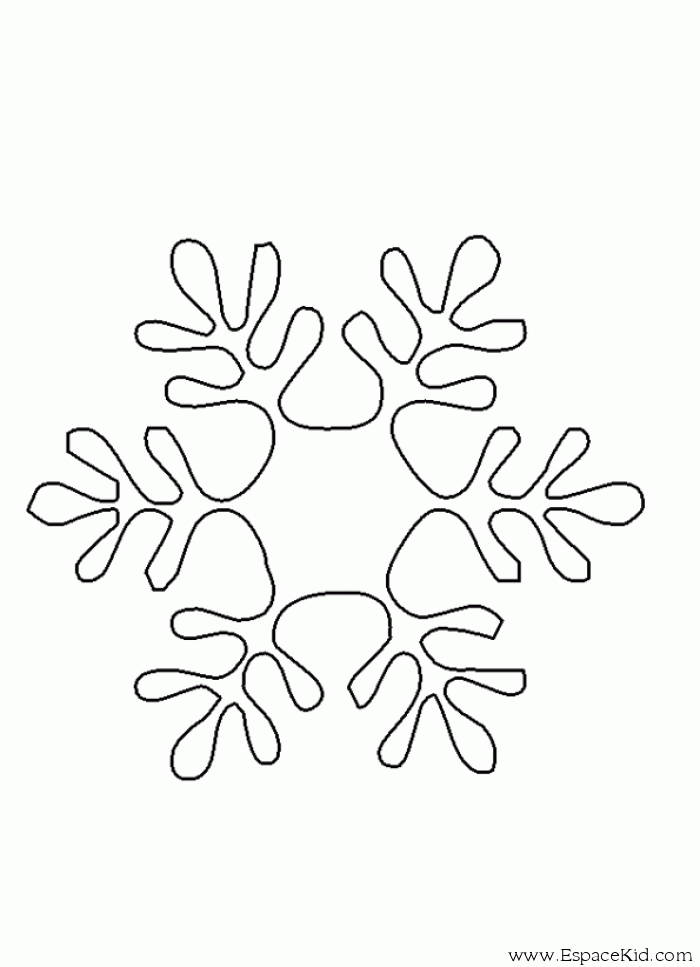 Coloriage d'un flocon de neige délicatement dessiné sur fond blanc