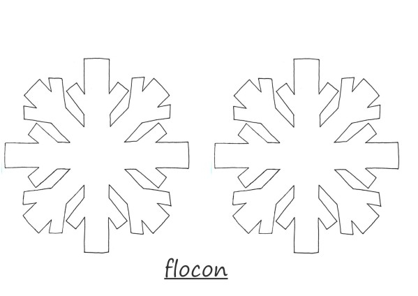 Coloriage d'un flocon de neige stylisé sur fond blanc