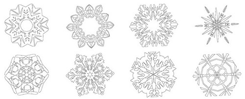 Coloriage d'un flocon de neige stylisé sur fond blanc