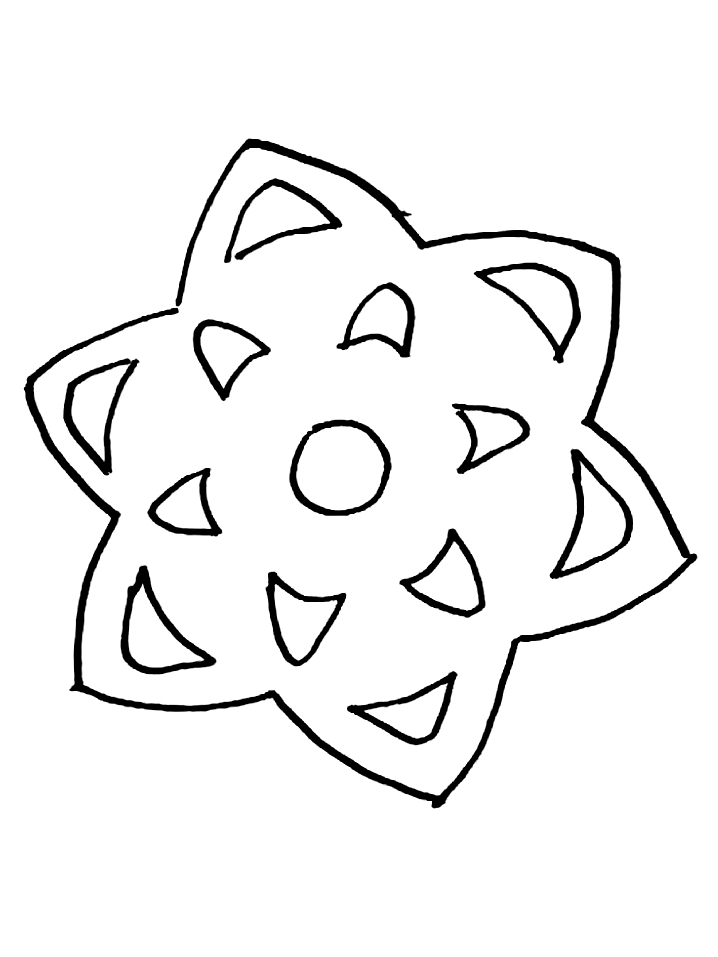 Coloriage d'un flocon de neige avec détails géométriques
