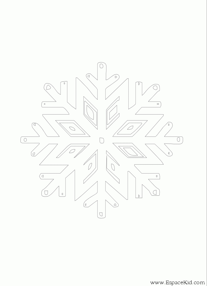 Coloriage d'un flocon de neige délicat sur fond blanc