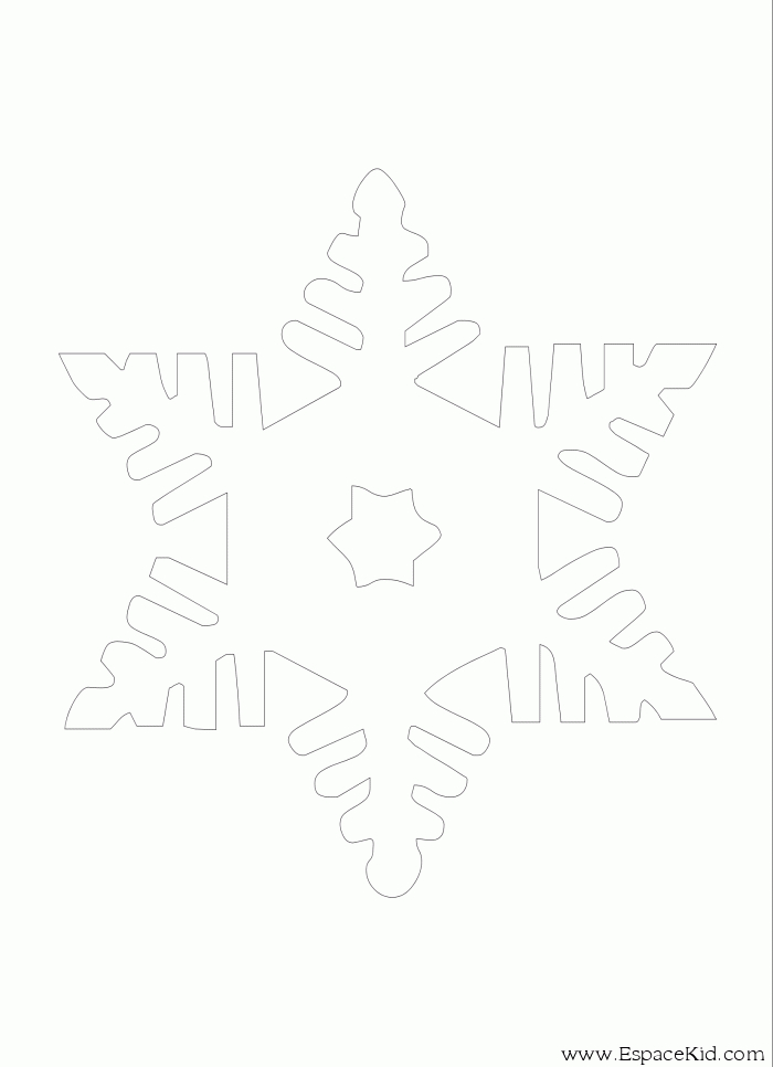 Flocon de neige à colorier sur fond blanc