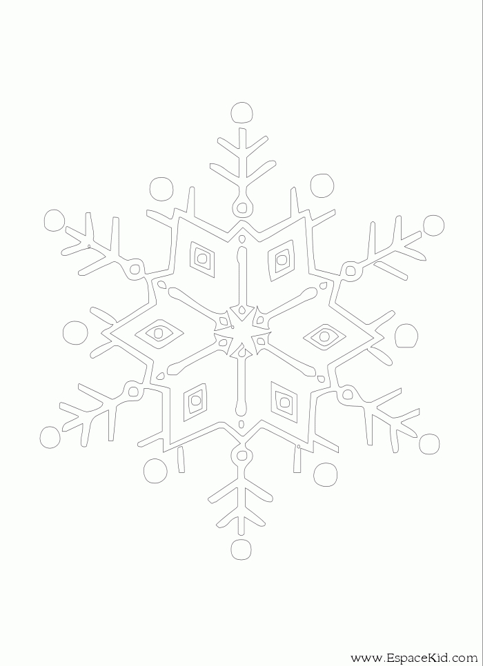 Coloriage d'un flocon de neige détaillé sur fond blanc