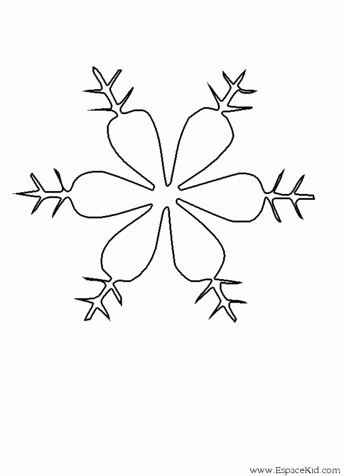 Coloriage d'un flocon de neige stylisé sur fond blanc