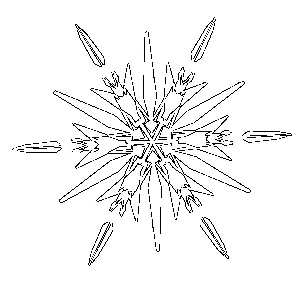 Coloriage d'un flocon de neige détaillé dans un cadre hivernal